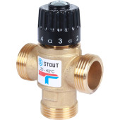 STOUT SVM-Термостатические SVM-0120-164325 STOUT Термостатический смесительный клапан для систем отопления и ГВС. G 1” M, 20-43°С KV 1,6 м3/ч (SVM-0120-164325)