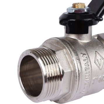 Шаровой кран BUGATTI Arizona с ручкой-рычагом из алюминия, внутренняя наружная резьба 1 1/4.-4