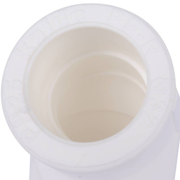 Угольник Kalde Россия d=32 45* для полипропиленовых труб под сварку (белый)-4