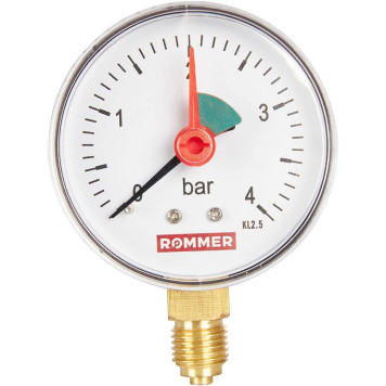 Манометр радиальный ROMMER 63 мм с указателем предела 1/4 (RIM-0008-630408)