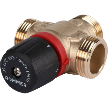 ROMMER RVM-0132-166025 Термостатический смесительный клапан для систем отопления и ГВС 1  НР 35-60°С KV 1,6 (боковое смешивание) (RVM-0132-166025)-5