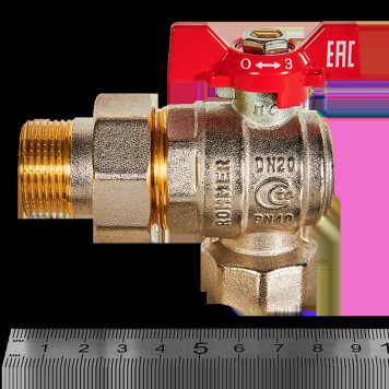 Кран шаровой угловой с американкой ROMMER ВР/НР, ручка бабочка 3/4 (RBV-0006-2610220)-1