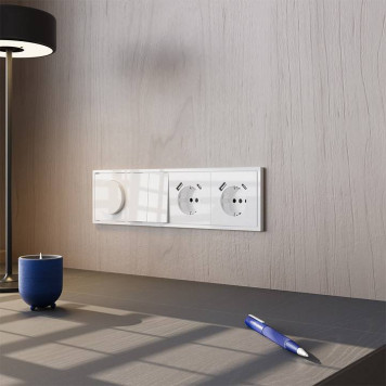 Выключатель двухклавишный без рамки Voltum S70 VLS020101-5