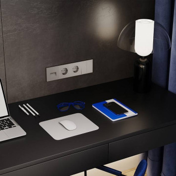 Выключатель двухклавишный без рамки Voltum S70 VLS020103-5