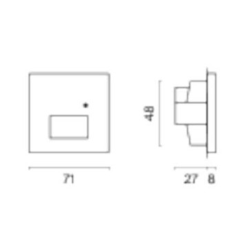 Заглушка для поста с подсветкой, без рамки Voltum S70 VLS070603-7