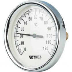 Термометр биметаллический Watts F+R801(T) с погружной гильзой 80мм и штуцером 50мм
