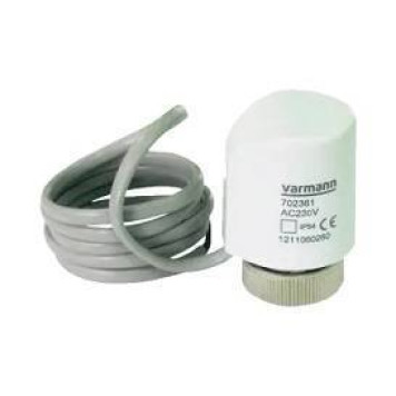 Сервопривод, Varmann, термоэлектрический, 220 В, для монтажа на термостатический вентиль конвектора, резьбовое соединение M 30 x 1,5 мм, цвет-белый