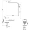 Gattoni ELY Смеситель для раковины высокий H307мм, излив 195 мм, цвет: хром