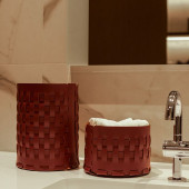 ADJ Корзина Bottega, D20xH12 см., цвет: коньяк/бордо. 1512.09/30