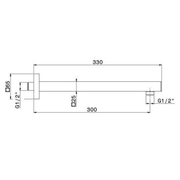 Kerama Marazzi Futura Настенный кронштейн для верхнего душа квадратный, цвет: хром-1