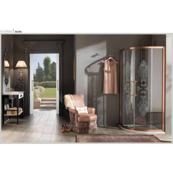 SAMO Impero 96.5-99.5х200см., R55, профиль и ручки бронза BRX, стекло прозрачное+starclean-1