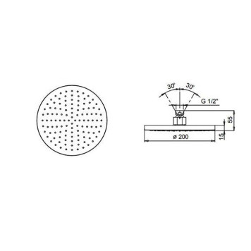 Fantini Nice Верхний душ, диаметром 20cм, хром-1