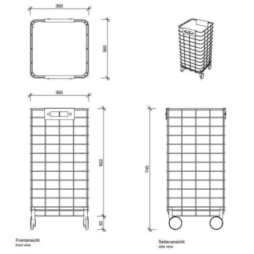 Decor Walther WR 1 Корзина для белья 35x35x75см, напольная, цвет: хром / белый. 0613750-1