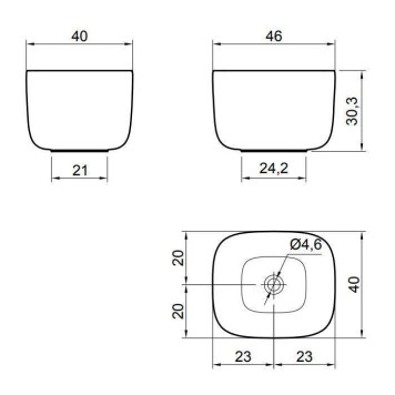 Antonio Lupi Poggio Раковина 46х40х30 см, без отв., накладная, цвет: белый-1