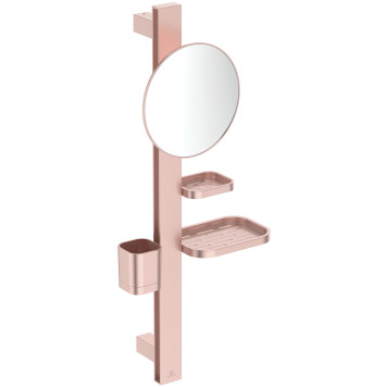 IS BD589RO ALU+ Beauty Bar S Комплект аксесeуаров: H=700, зеркало 3х Ø200 мм, полочки 208/130,стакан BD589RO