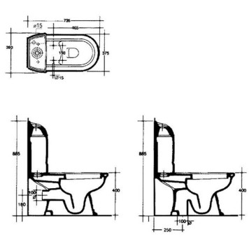 Ceramica Althea ROSE Бачок для унитаза моноблока, цвет: белый-1