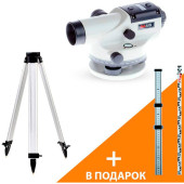 Комплект Нивелир оптический ADA Basis+ Рейка нивелирная телескопическая ADA STAFF 3 + Штатив алюминиевый на клипсах ADA Light