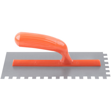 Гладилка стальная с пластиковой ручкой, 280х130 мм зубчатая, зуб 10х10 мм-4