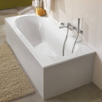 VilleroyBoch Oberon Ванна 180х80х47см., встраиваемая, слив, ножки, Quaryl, цвет: альпийский белый. UBQ180OBE2V-01-4