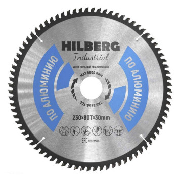 Диск пильный Hilberg Industrial Алюминий 230*30*80Т HA230