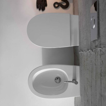 Globo 4ALL Биде подвесное 54х36см, с 1 отв. под смеситель, с системой скрытого крепежа, цвет: белый-1