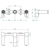 THG Встраиваемая часть смесителя настенного на 3 отверстия на пластине (рукоят.) cross handle version