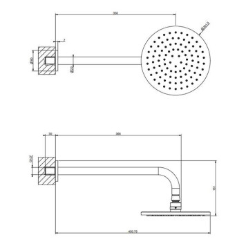 Gessi Emporio shower Верхний душ Oslash;20см., подвесной, поворотная, с защитой от известкового налёта, цвет: Finox Brushed Nickel-1