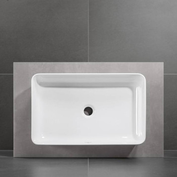 VilleroyBoch Collaro Раковина накладная 56х36х14.5см., без отв., цвет: альпийский белый. 4A205601-1