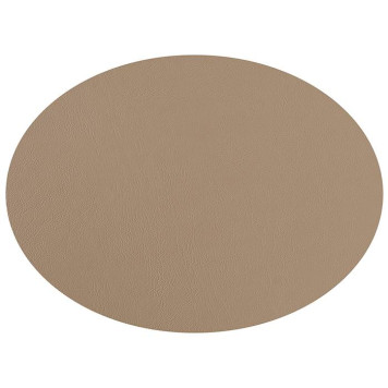 ADJ Плейсмат 47.5x35см., овальный, натуральная кожа, цвет: капучино/шоколад-2