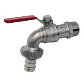 Кран шар. с патрубком под шланг 3/4 хром. рукоят.