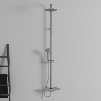 Ideal Standard Ceratherm T25 Душевая система с термостатическим смесителем, верхним душем Oslash;20см., держателем, лейкой для душа и шлангом 160см., цвет: хром. A7590AA-1