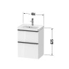 Duravit D-Neo Тумба под раковину 48.4x37.2см., подвесная, с выдв. ящиком и выдв. отделением, цвет: графит матовый. DE4350049490000