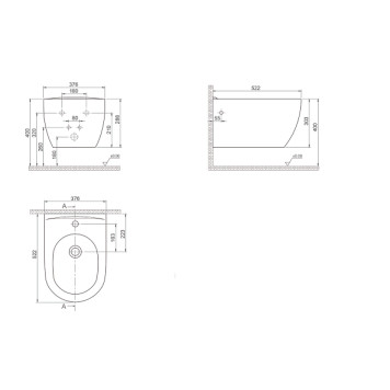 Boheme Bianca Биде подвесное 37,6х52,2х30,3h см, цвет: белый 964-W-2