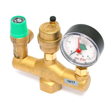 Группа безопасности котла Uni-Fitt до 50 кВт 1 3 бар латунь-1