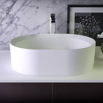 KNIEF Glow Раковина 55х40х15 см, без отв., накладная, без перелива, цвет: белый матовый. 0600-066-01