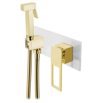Boheme Q Гигиенический душ со смесителем и встраиваемой частью, цвет: white/gold 147-WG