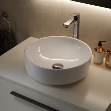 Ideal Standard Ceralife O Смеситель для раковины, на 1 отв., H24см., высокий, технология BlueStart, с донным клапаном Click Clack, цвет: хром. BE013AA-2