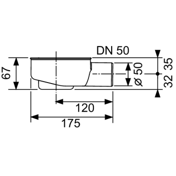 TECE drainline, сифон, 0,7 л/c, DN 50, выход вбок, высота монтажа от нижнего края сифона до верхнего края слива ndash; 95 мм.-1