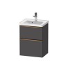 Duravit D-Neo Тумба под раковину 48.4x37.2см., подвесная, с выдв. ящиком и выдв. отделением, цвет: графит матовый. DE4350049490000