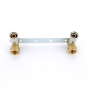 Водорозетка пресс-В двойная на планке HENCO 16x1/2x16