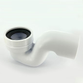 Труба фановая L=150 мм с г/затвором, вход 97-107 мм, выход горизонтальный 110 мм