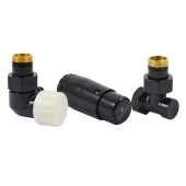 Комплекты подключения SCHLOSSER трехосев лев STAND-D MINI 1/2(Ral 9005)с термог.MINI DIAM-T М30х1,5