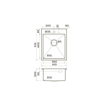 Omoikiri Akisame 41-GB Кухонная мойка нерж. сталь 41x51 см, цвет: графит 4997011-1