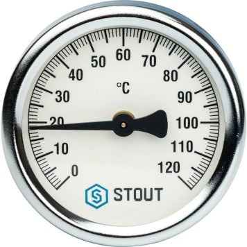 Термометр Stout SIM-0004 биметаллический накладной с пружиной Dn 63 мм 0-120°C 1-2.-1