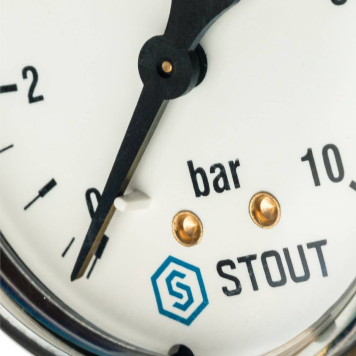 Манометр STOUT SIM-0010 радиальный Dn 63 мм 1/4, 0-10 бар, кл.2.5-3