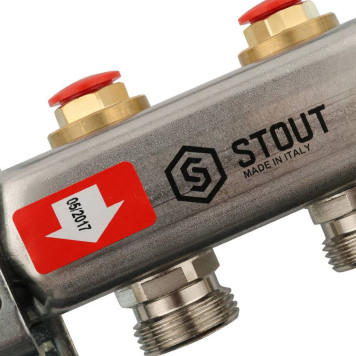 Коллектор STOUT из нержавеющей стали без расходомеров 2 вых.-3