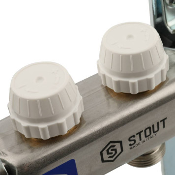 Коллектор STOUT из нержавеющей стали без расходомеров 2 вых.-5