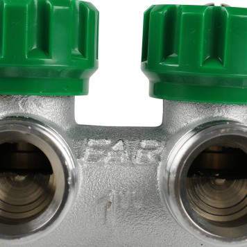 Коллектор распределительный FAR 1&, хромированный, 2 отвода 3/4& ЕК.-5