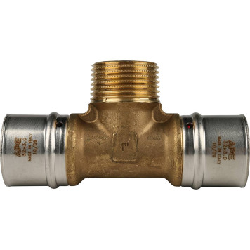 Тройник-переходник STOUT 32х1 для прессовых металлопластиковых труб с наружной резьбой-3