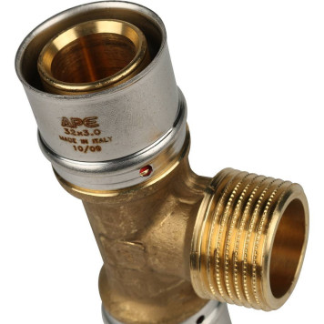 Тройник-переходник STOUT 32х1 для прессовых металлопластиковых труб с наружной резьбой-5